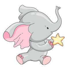 Hand drawn elephant cute character