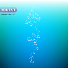 Bubbles under water vector illustration on blue background