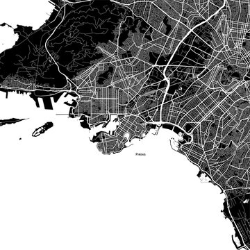 Area map of Pireas, Greece