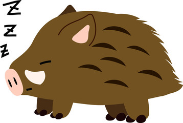 Pop Cute wild boar illustration