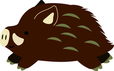 Pop Cute wild boar illustration
