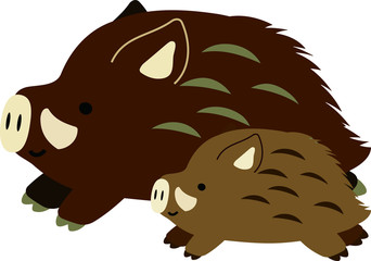 Pop Cute wild boar illustration