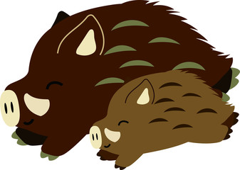 Pop Cute wild boar illustration