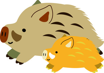 Pop Cute wild boar illustration