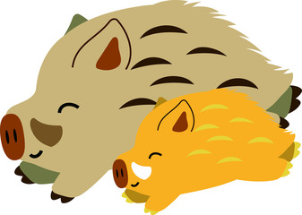 Pop Cute wild boar illustration