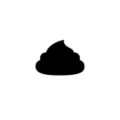 Simple feces icon. Black poop simbol. Fecals sign.