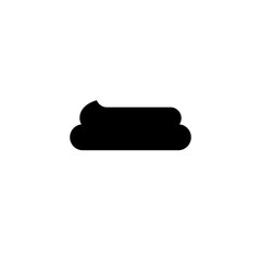 Simple feces icon. Black poop simbol. Fecals sign.