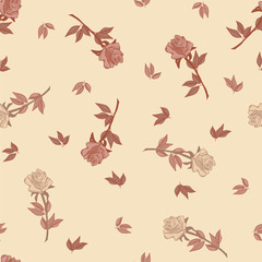 Seamless pattern with roses. Vector pattern with roses for background, textile, print.