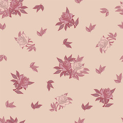Seamless pattern with roses. Vector pattern with roses for background, textile, print.