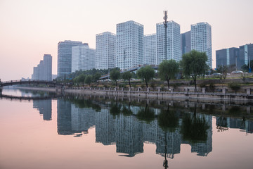 Naklejka premium Beijing, China, CBD night landscape