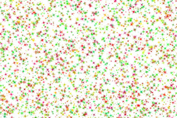 Abstract multicolor with chaotic stars on white background