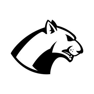 puma head sign. Design element for sport team logo, emblem, badge, mascot.