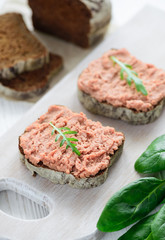 Sandwiches with vegan pate