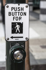 Pedestrian Crossing in San Francisco, Push Button for green