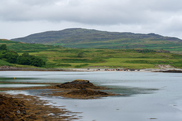 Landscape image of the Isle of Eigg in the Inner Hebrides of Scotland