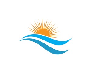 Water Wave symbol and icon Logo Template