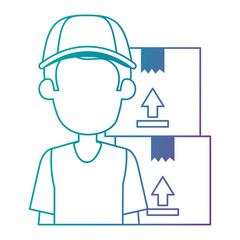 delivery worker with boxes