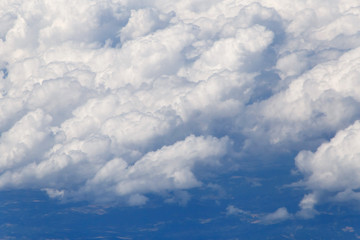 Fototapeta premium aerial view on cumulus clouds