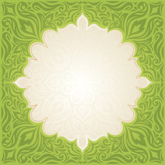 Green Easter floral vintage wallpaper vector mandala design backround with copy space