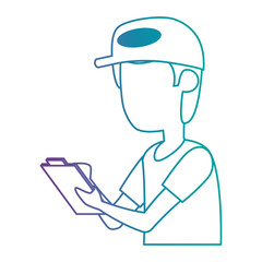 delivery worker with checklist