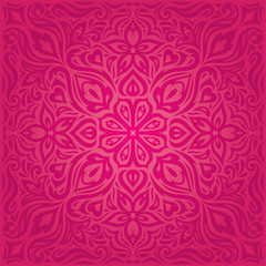 Red Flowers, Gorgeous decorative Floral fashion background wallpaper mandala design