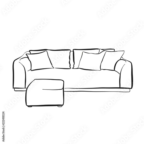 Simple Couch Outline Drawing Stock Image And Royalty Free Vector Simple Couch Outline Drawing