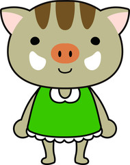 Cute Boar child's emotional expression