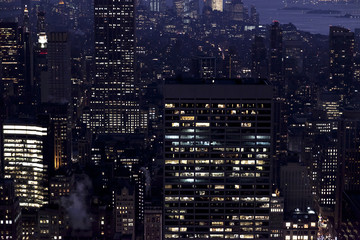 Fototapeta na wymiar Manhatten Office Skyscraper Close up, New York City