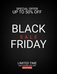 Fototapeta premium Black Friday inscription on abstract ink blots for sale and discount, template for your banner or poster.