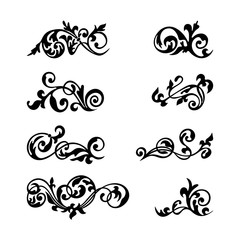 Collection black vintage decorative element for any design for you. Can be used for wedding, romantic invitation vignette, congratulation and other design.