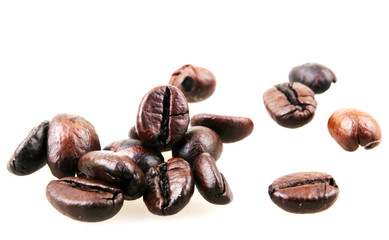 Coffee beans isolated.