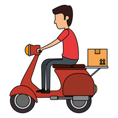 delivery worker in motorcycle