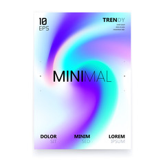 Trendy Fluid Gradient Shape Poster Design. Abstract Watercolor Background. Color Flow Design
