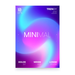 Trendy Fluid Gradient Shape Poster Design. Abstract Watercolor Background. Color Flow Design