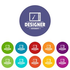 Designer shop icons color set vector for any web design on white background