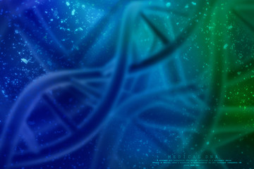 3d render of dna structure, abstract background