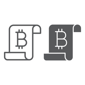 Distributed Ledger Line And Glyph Icon, Finance