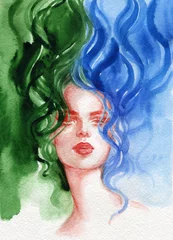 beautiful woman. fashion illustration. watercolor painting © Anna Ismagilova