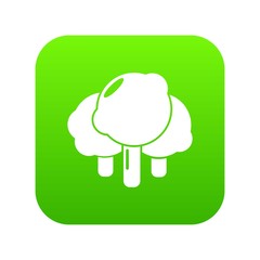 Forest icon green vector isolated on white background