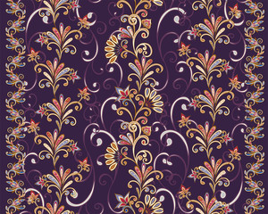 Seamless vintage borders. Traditional East style, ornamental floral elements. Ornamental floral elements for design card, invitation, brochure, book, magazine.
