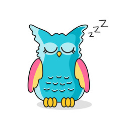 Icon of sleeping owl isolated on white