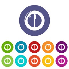 Face powder female icons color set vector for any web design on white background