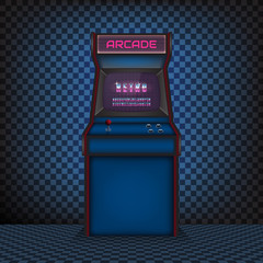 Retro arcade game machine. Vector illustration.