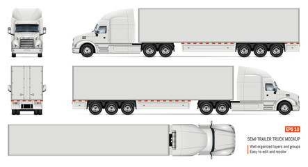 Realistic white truck vector illustration
