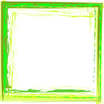 breiter dicker Rahmen Quadrat gemalt grün 
