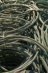 Circles of metal wires, vertical 
