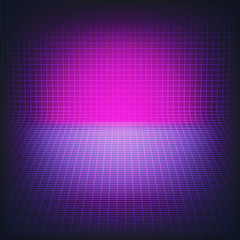 Retro arcade game background.  Style of the 80's. Vector illustration.