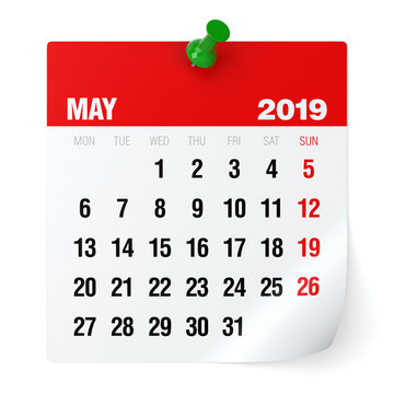 May 2019 - Calendar.