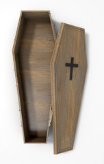 Open Coffin And Crucifix