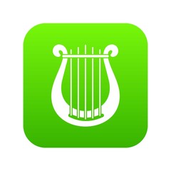 Harp icon digital green for any design isolated on white vector illustration